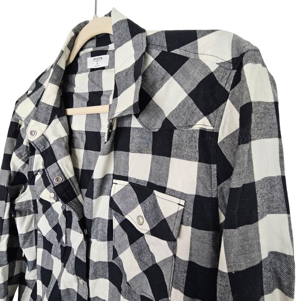 UNTUCKit Womens Holden Buffalo Check Flannel Western Shirt Sz 14 Cowgirl Country - Picture 5 of 9